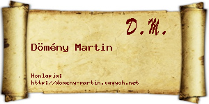 Dömény Martin névjegykártya
